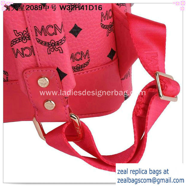 High Quality Replica MCM Stark Studded Medium Backpack MC2089 Light Red - Click Image to Close